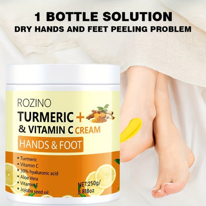 Turmeric Foot & Hand Cream 250g – Anti-Crack Deep Moisturizing Repair for Dry Cracked Heels, Elbows, Ankles & Knees