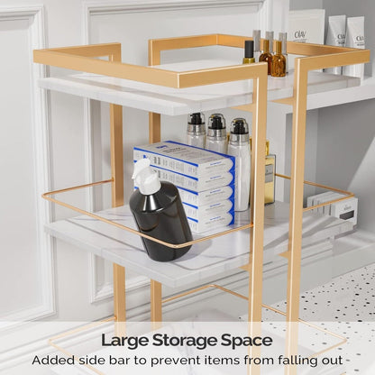 Three-Shelf Rolling Salon Trolley with Side Handles, Locking Casters and Four Color Configurations