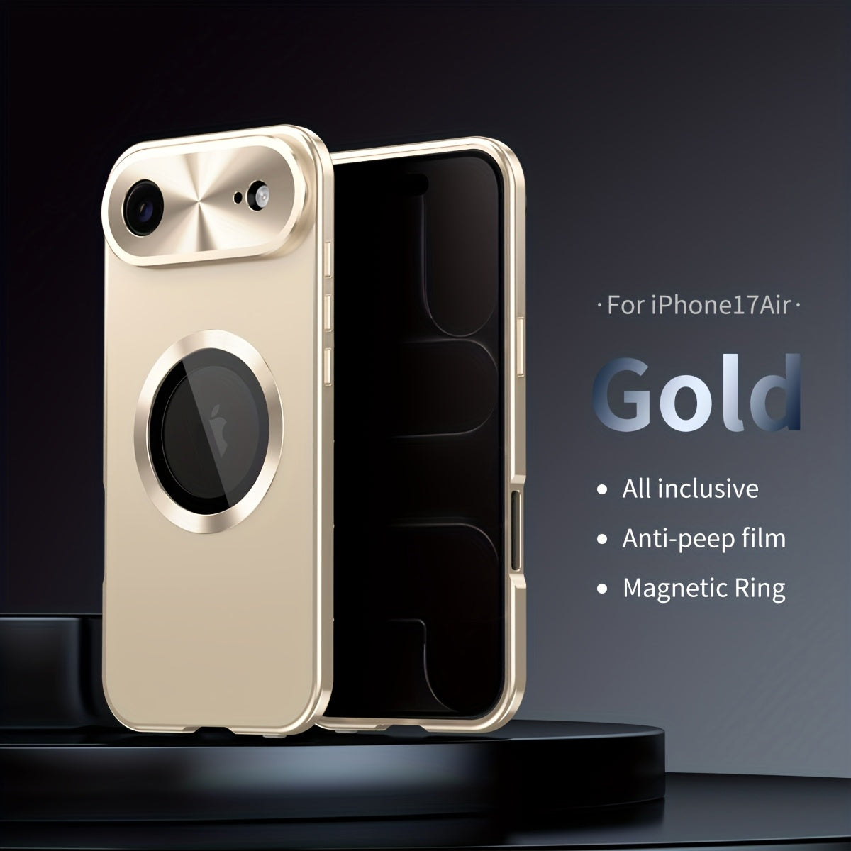 iPhone Anti-Spy Magnetic 2-in-1 Phone Case with All-Round Lens Protection – Complete Drop Protection Cover for iPhone 12 13 14 15 16 Pro Max