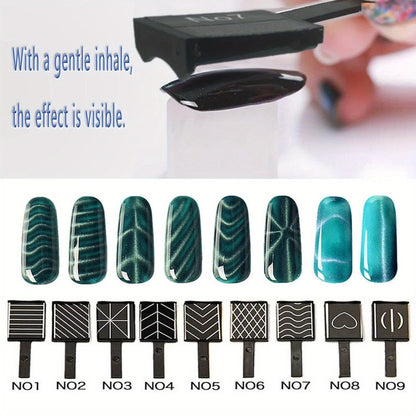 Cat Eye Gel Polish Kit 14Pcs Magnetic UV Nail Polish Set with Magnet Pen, 3D Shimmer Cat Eye Nail Art