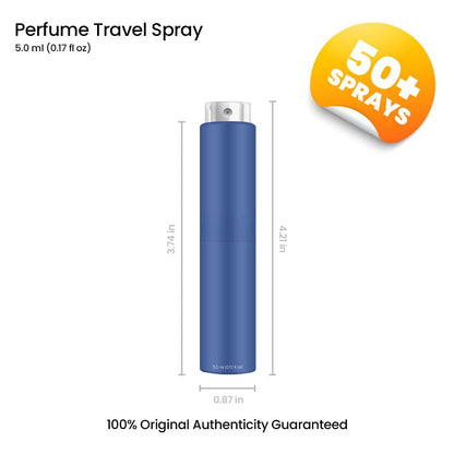 Perfume Travel Spray for Men in 5ml Blue Atomizer with Aquatic, Mineral and Musk Scent Profile