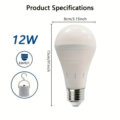 Rechargeable Emergency LED Bulb 2000mAh 60W Equivalent 6000K with Hook for Entryways, Bedrooms and Living Spaces