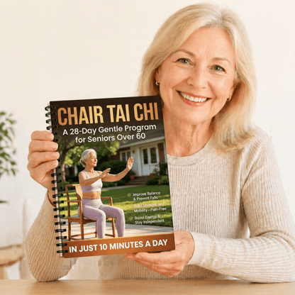 Chair Tai Chi Book for Seniors Over 60 – 28-Day Gentle Daily Program, Spiral-Bound Seated Exercise Guide for Balance Training