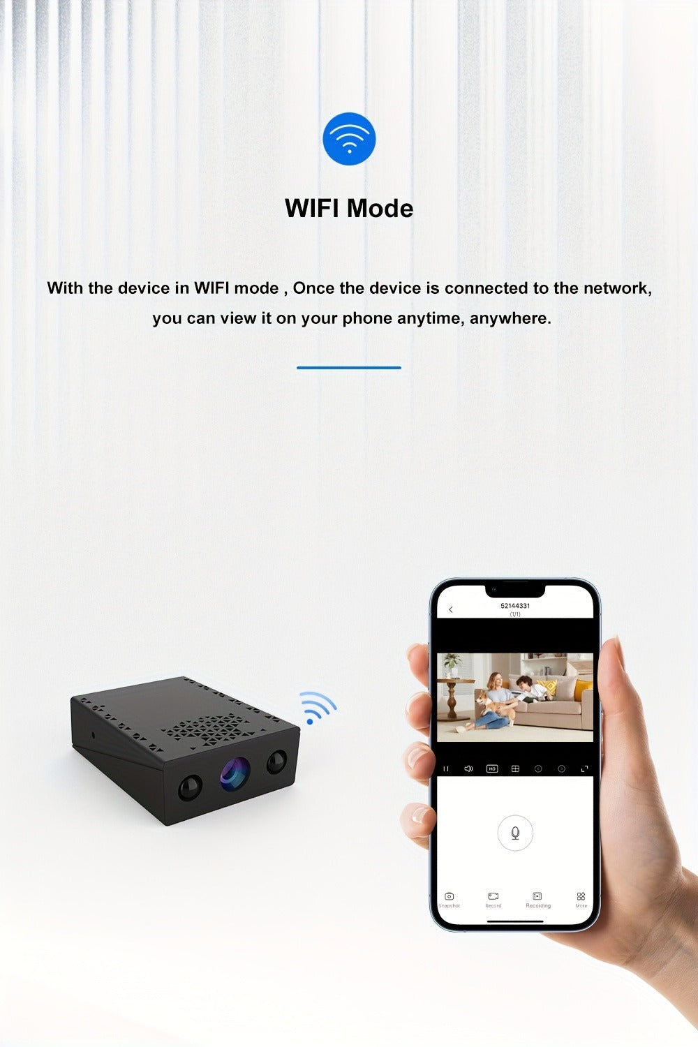 Mini Security Camera No WiFi No Internet Needed, Full HD 1080P Wireless Indoor Camera Built-In AP Hotspot