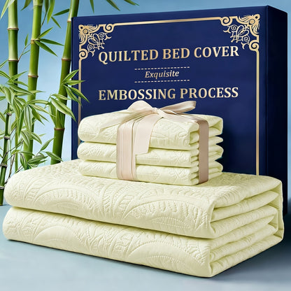 Quilt Coverlet Set 2-3 Piece Lightweight Microfiber Bedspread Coin Pattern Soft Skin-Friendly Anti-Allergy Machine Washable Twin Full Queen