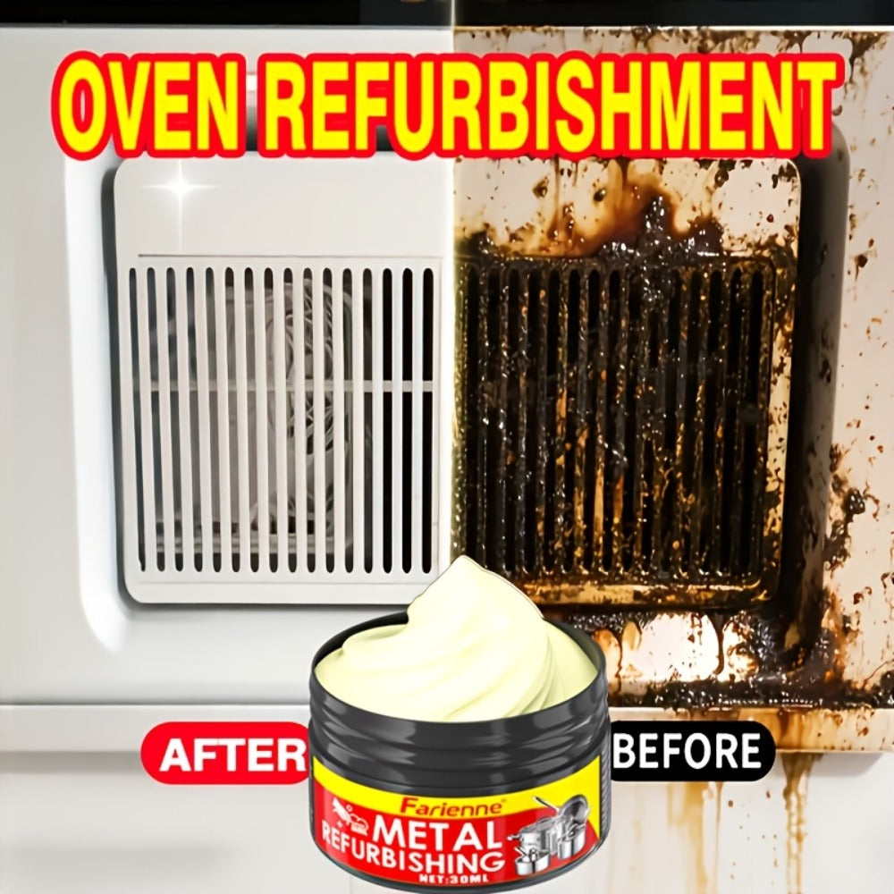 Metal Polishing Paste with Sponge Chrome & Stainless Steel Polish Gloss Agent No Residue for Entryways, Bedrooms and Living Spaces