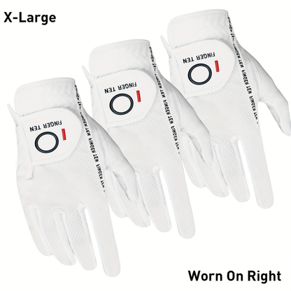 Wet Weather Golf Gloves Rain Grip 3-Pack for Men | Breathable Water-Resistant Golf Gloves for Left & Right Hand