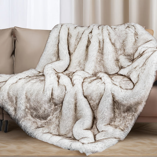 Faux Fur Throw Blanket 1060GSM Luxury – Super Soft Reversible Plush Mink Blanket for Bed Couch Sofa, Oversized Heavy Weight Cozy Blanket
