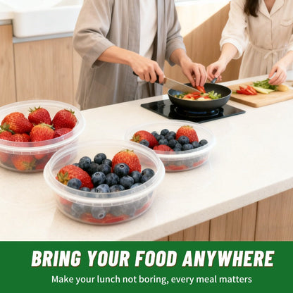 Food Storage Containers 24-Pack 8 oz Deli Boxes with 24 Fitted Lids for Portion and Refrigerator Storage