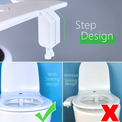 Bidet Attachment Hot and Cold Water, Dual Nozzle Non-Electric Toilet Seat Bidet, Rear & Feminine Wash