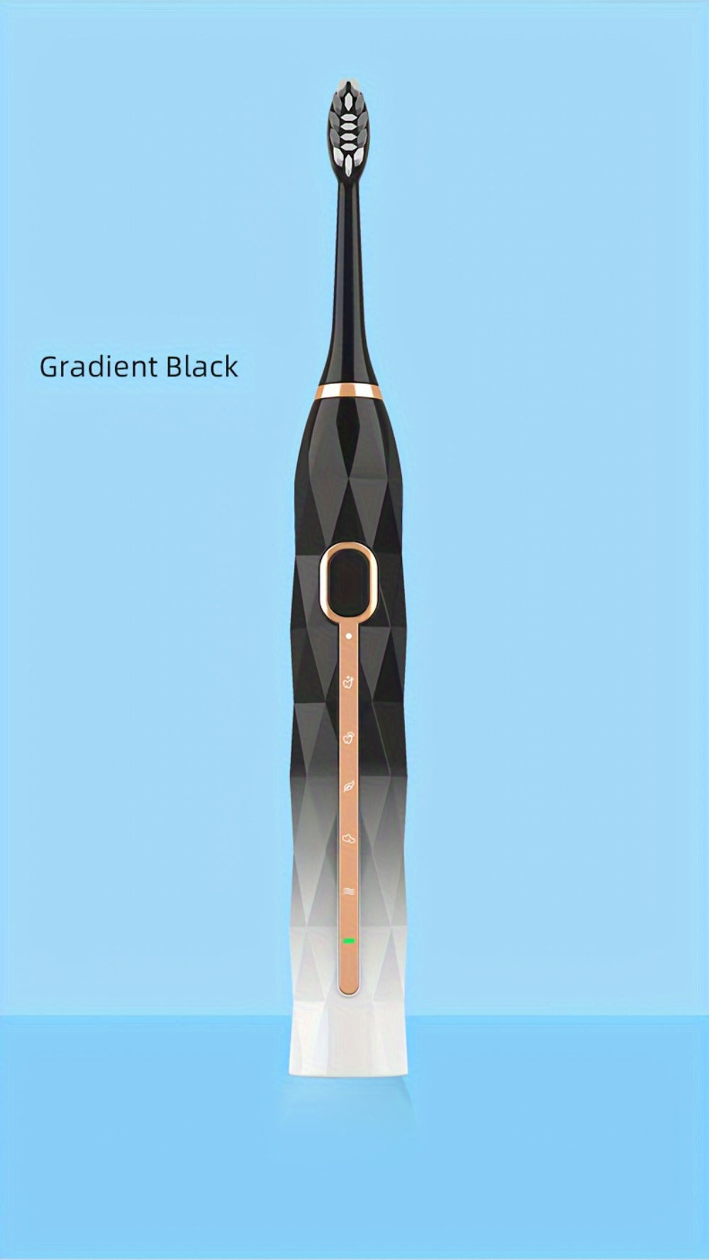 IPX8 Sonic Electric Toothbrush with 8 Replacement Brush Heads – Metal Shaft, USB Rechargeable 500mAh, Travel Case & Holder
