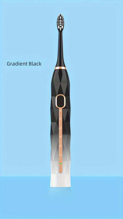 IPX8 Sonic Electric Toothbrush with 8 Replacement Brush Heads – Metal Shaft, USB Rechargeable 500mAh, Travel Case & Holder