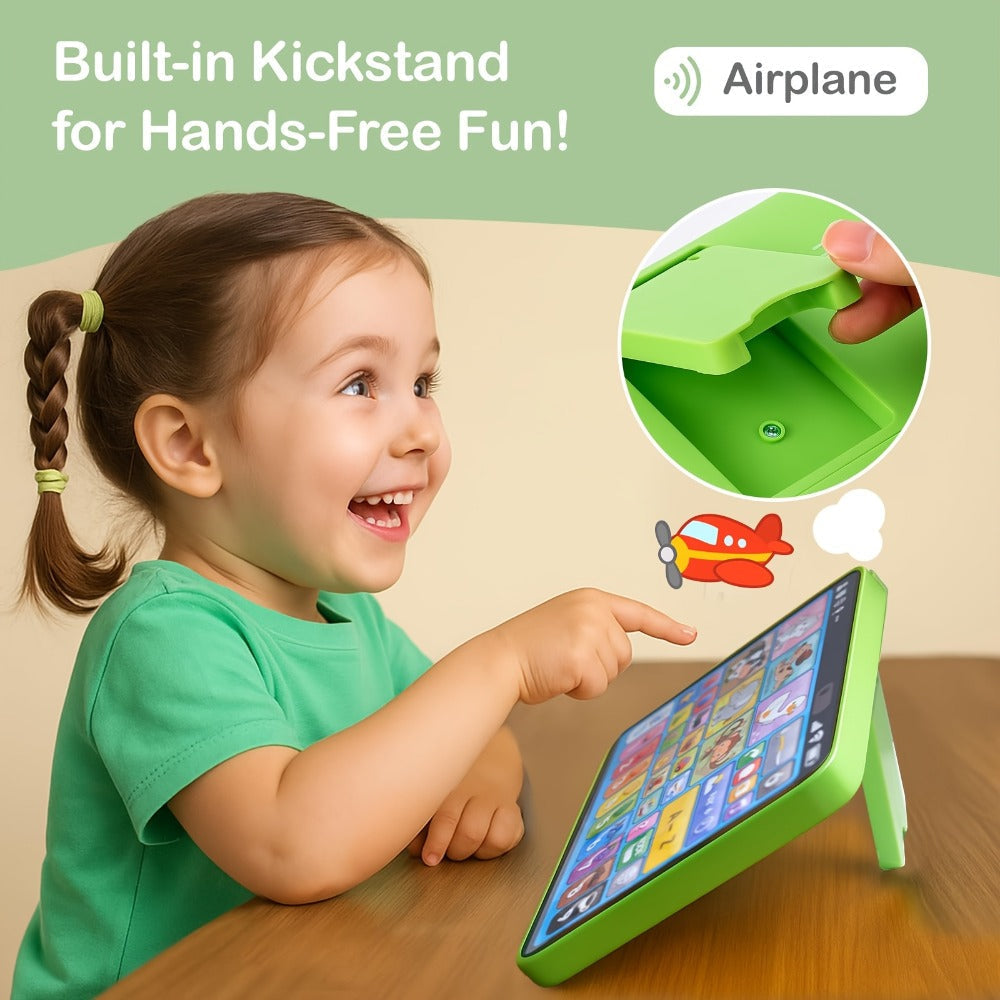 Trilingual Toddler Learning Tablet Toy, 39 Buttons 4 Play Modes Alphabet Numbers Colors Animals Music