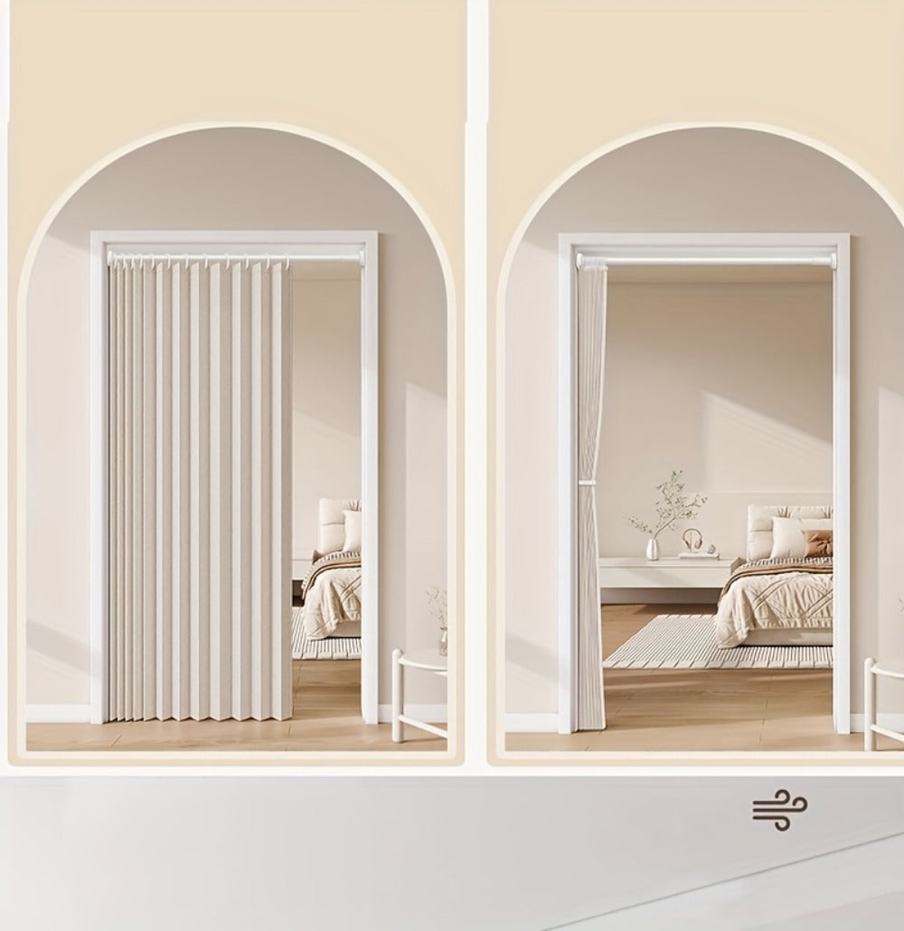 Magnetic Room Divider Curtain Doorway – Rodless Bohemian Striped Door Curtain, 210GSM Thickened Polyester