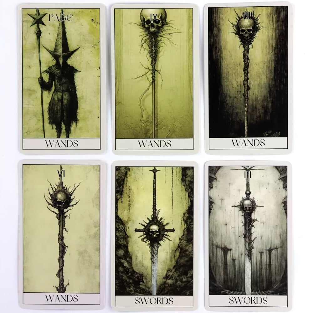Horror Tarot Cards Deck, Mystical Dark Tarot Card Set for Divination, Power Exploration & Intuition Reading