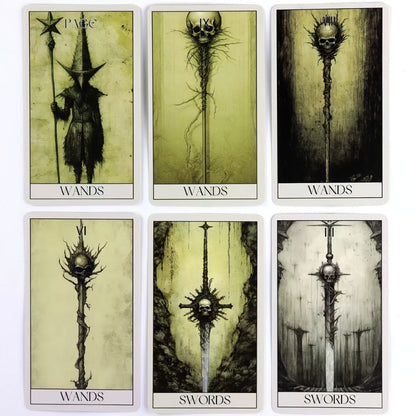 Horror Tarot Cards Deck, Mystical Dark Tarot Card Set for Divination, Power Exploration & Intuition Reading
