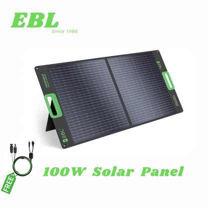 [Portable Solar Panel] 100W Solar Panel for Power Station, Portable Solar Panel with 100W, Foldable Design for Backup Power