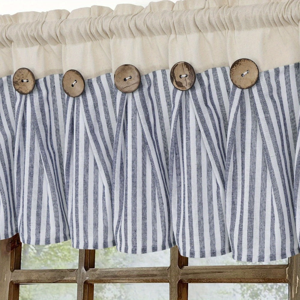 Semi Sheer Curtains Bohemian Linen Cotton Patchwork Grommet Top Window Drapes for Bedroom Living Room Kitchen Bathroom Cafe