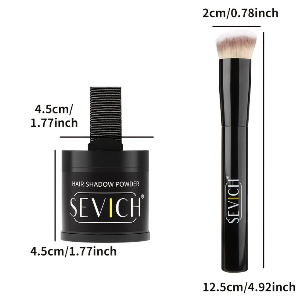 Hair Root & Hairline Concealer Powder Kit with Brush, Instant Coverage for Thinning Hair, Receding Hairline & Bald Spots