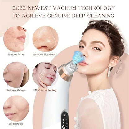 Blackhead Remover Vacuum Pore Cleanser Kit USB Rechargeable 3-Intensity Suction with Multiple for Bath Time, Home Spa and Personal Care