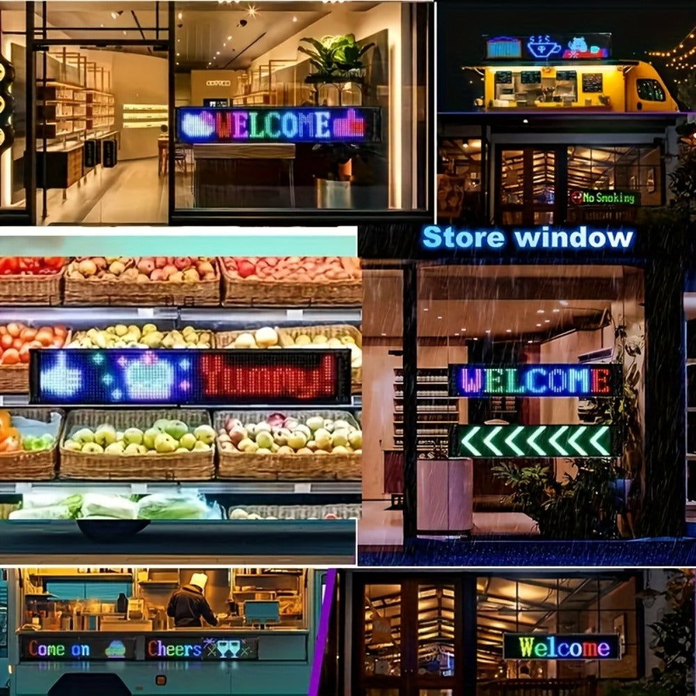 Programmable LED Demon Eyes Sign 2 Pack App Controlled – Synchronized Flashing, Scrolling Text Display