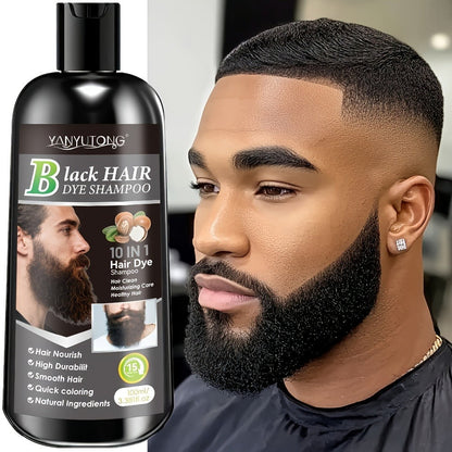 Color Shampoo for Beard & Hair, Natural Plant Dye Formula, Ammonia-Free Quick Gray Coverage