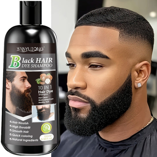 Color Shampoo for Beard & Hair, Natural Plant Dye Formula, Ammonia-Free Quick Gray Coverage