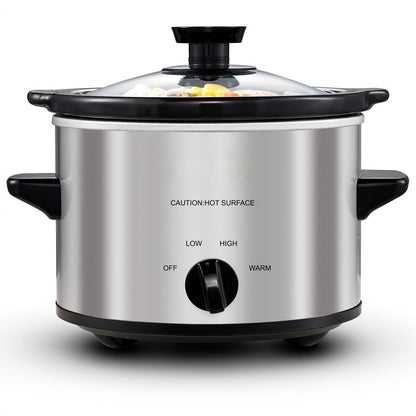 Mini Slow Cooker 1.5QT & 2.0QT with Adjustable Temperature Ceramic Crock & Glass Lid, Small Slow Cooker for Sauces Dips Soups Stews