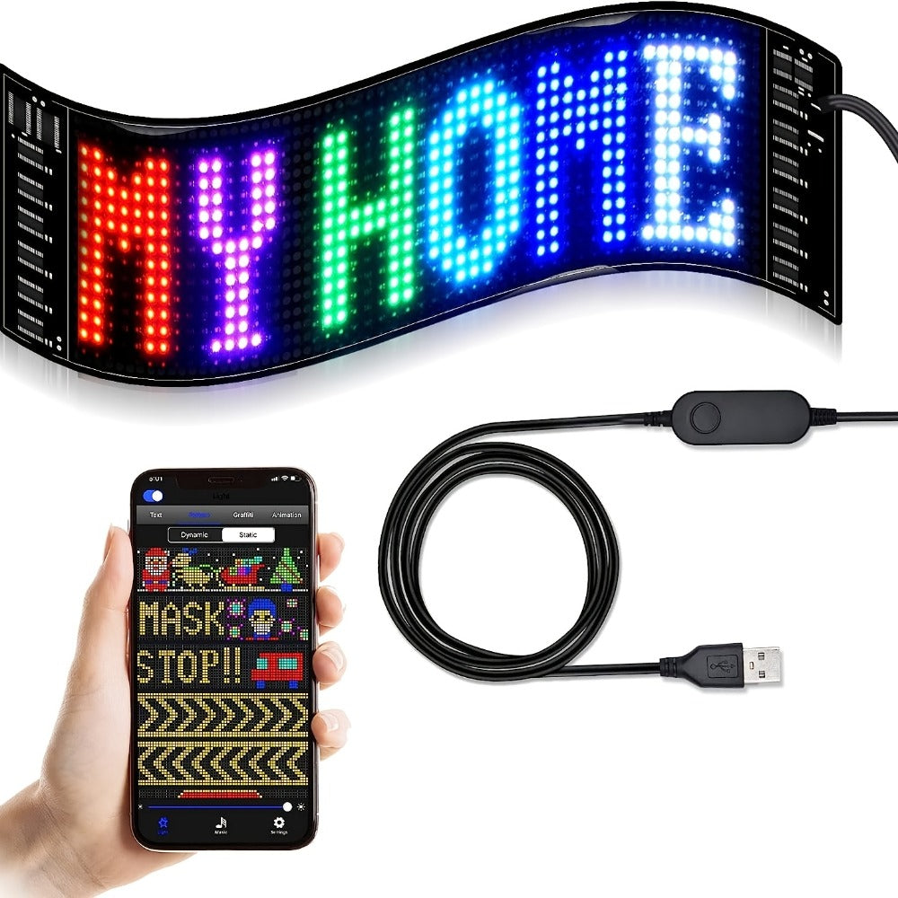 Flexible RGB LED Matrix Light Panel with USB Lead and Phone Controls in Three 4.72-Inch-Wide Size Options