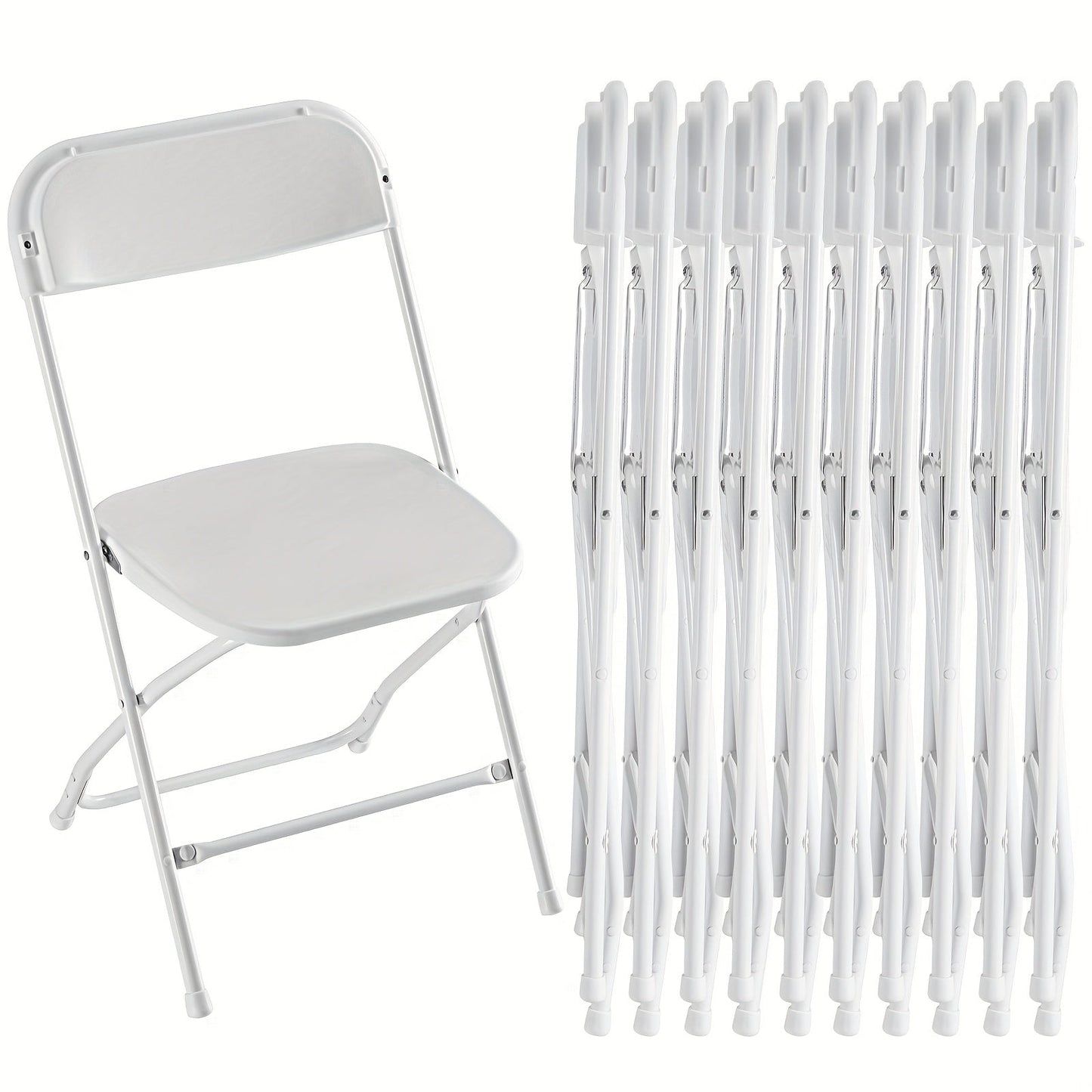 White or Black Molded-Seat Folding Chair Sets in 4, 6, 8, 10 or 20-Piece Checkouts Pictured