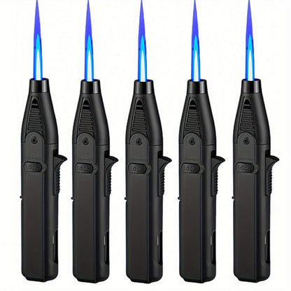 Windproof Torch Lighter 5 Pack Outdoor Butane Gas Lighter Set 1300 1800 Degree Blue Flame for Grilling, Camping and Outdoor Meals
