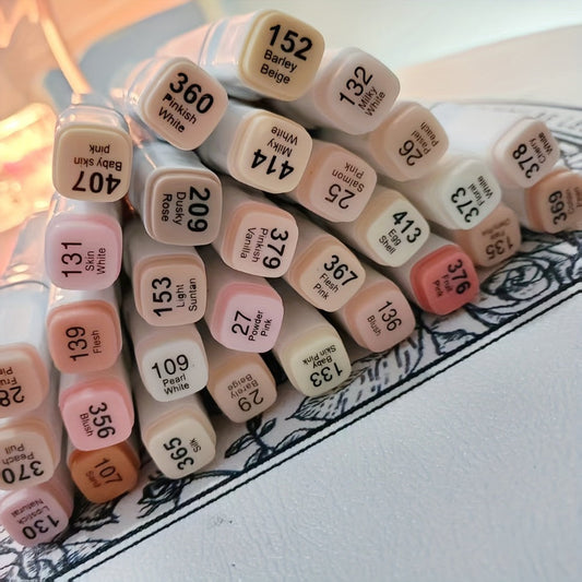 Flesh Color Alcohol Markers 30 Colors Dual Tip Brush and Broad Alcohol Based with the Listed Color, Size or Set Options for Everyday Use