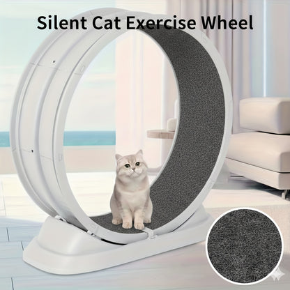Cat Treadmill Indoor Exercise Wheel Durable Plastic Running Wheel for Indoor Cats All Breeds No Battery Needed Silent Spinner Cat Fitness