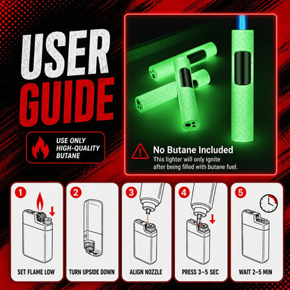 Windproof Blue Flame Lighter, Creative Adjustable Flame Torch Lighter for Outdoor BBQ, Camping, Candles & Cigars