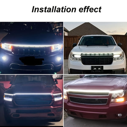 LED Engine Through-Light Bar 70 Inch High-Brightness White Light 2000-3000LM – Auto Welcome Mode Steering Effect 12V Wiring for Car SUV