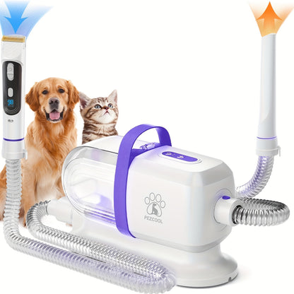 Pet Grooming Vacuum Kit 8-in-1 with 12000Pa Suction – Dog & Cat Hair Vacuum for Shedding, 6 Grooming Tools, 74oz Dust Cup, Low Noise