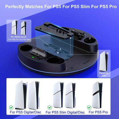 PS5 Charging Station with RGB Light Stand for PS5 Slim PS5 Pro - Fast Dual Controller Charger for an Everyday Personal Care Routine