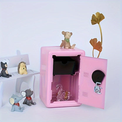 Password Lock Cash and Coin Storage Box with Key Lock Portable Money Box for Saving Cash Coins Notebooks Passports Valuables Home Office
