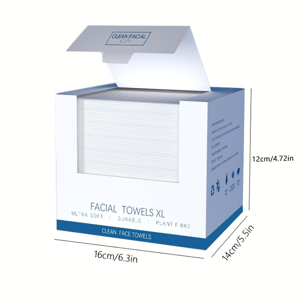 Extra Large Disposable Facial Cleansing Tissues 26×30cm – Thickened Ultra-Soft Cotton Wipes for Face Washing & Makeup Removal