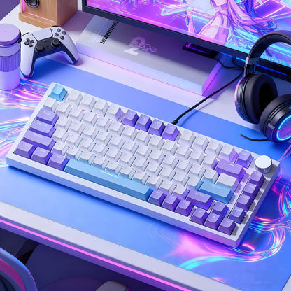 Hot Swap Gasket Mechanical Keyboard AJAZZ AK820 75%, Wireless 2.4GHz & Wired, Volume Knob, South-Facing RGB