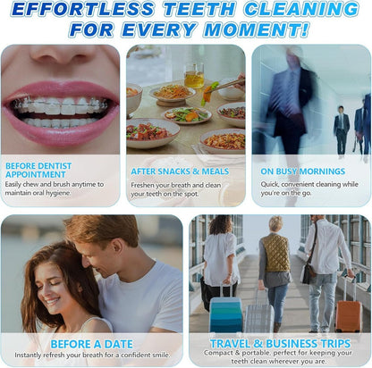 Toothpaste Tablets 120 Count Mint Flavor, Portable Mouthwash Tablets for Fresh Breath & Gentle Whitening