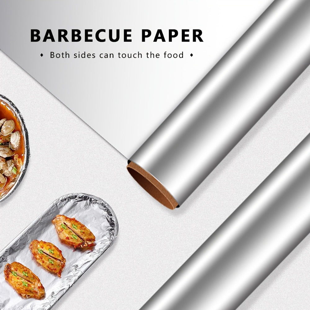 Aluminum Foil Roll 12 Inch Wide 30 Sq Ft for Restaurant Food Packaging Grilling Cooking for Grilling, Camping and Outdoor Meals