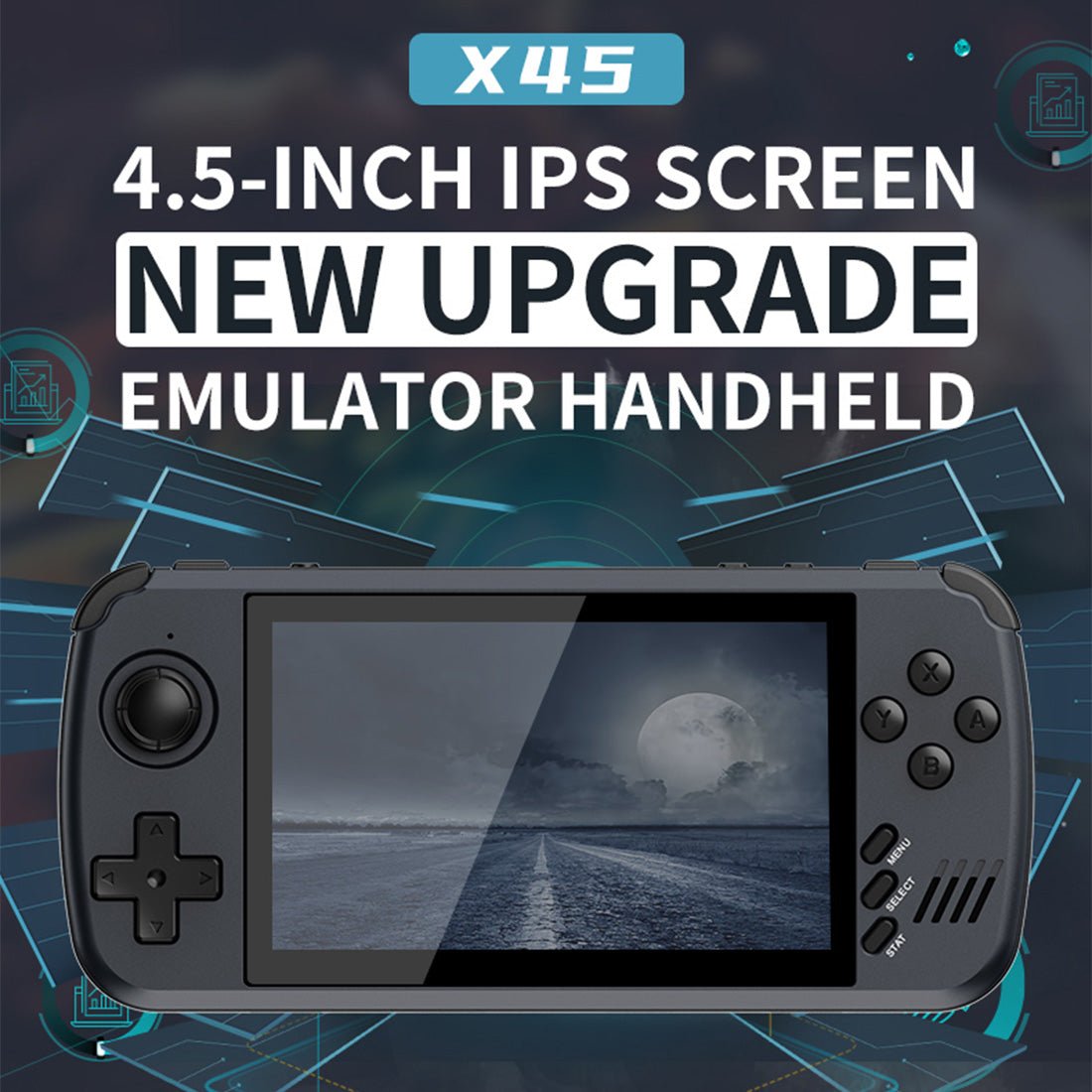 Handheld Game Console Powkiddy X39 PRO with 4.5-Inch IPS HD, 854x480 full-fit screen, 64GB Options, 3000mAh Battery, Linux