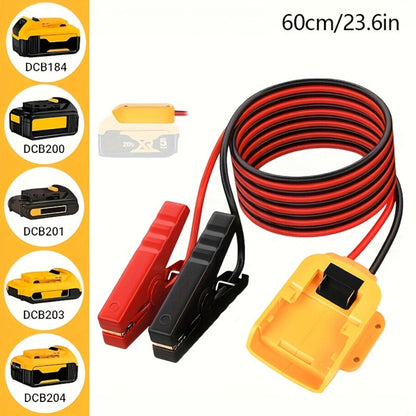 Jump Starter Cable Adapter for DeWalt 18V 20V DCB Battery Portable Car Battery Jump Start Connector ABS Housing