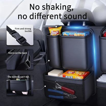 Car Trunk Organizer, Foldable PU Leather Multi-Pocket Bag with Bottle Slots, Adjustable Straps and 1- or 3-Piece Options