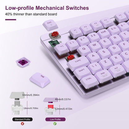Wireless Keyboard and Mouse Combo 98 Keys Full Size, 2.4GHz, Mechanical Feel, Quiet Keys, Design for PC