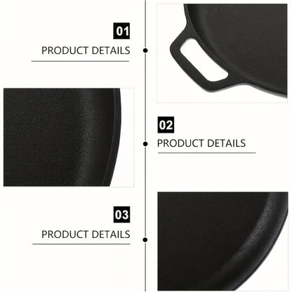 Cast Iron Frying Pan Non-Stick 11 Inch 28cm, Anti-Deformation Even Heating, Oven & Induction Safe Skillet for Pizza Barbecue & Camping