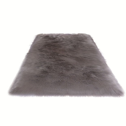 Area Rug Plush Imitation Wool Mat in Four Colors and Two Sizes for Bedroom, Living Room or Bay Window