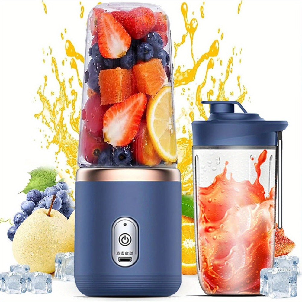 Mini Blender, Personal Smoothie Blender USB Rechargeable 6-Blade 13.5oz Travel Cup Mini Blender for Shakes Fruit Juice