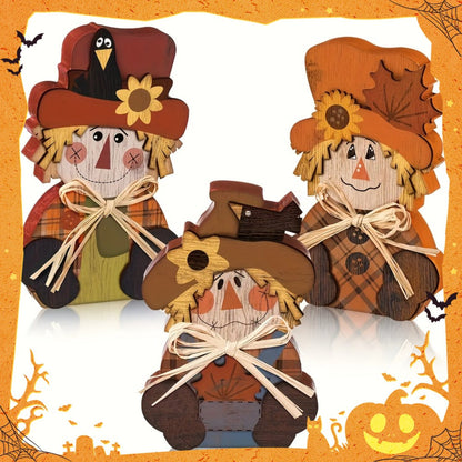 Halloween Autumn Tiered Tray Decor Set 3pcs Rustic Farmhouse Pumpkin Signs for Entryways, Bedrooms and Living Spaces